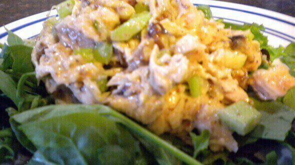 Perfect Chicken Salad gluten free low carb healthy chicken salad with walnuts apples and celery Perfect Chicken Salad