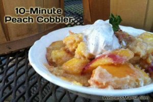 Ten Minute Peach Cobbler- healthy recipe and so good
