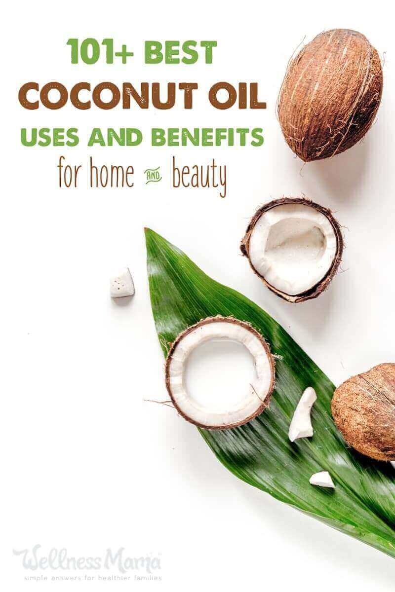 The original 101 Coconut Oil uses and benefits! Use it in recipes and cooking, for skin and hair, in natural remedies and homemade beauty products.