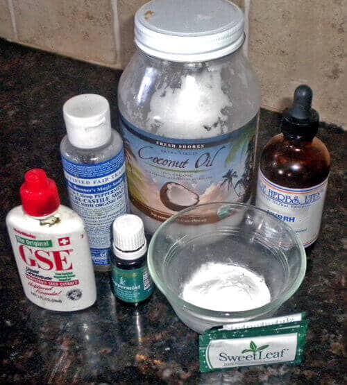 Homemade Toothpaste ingredients