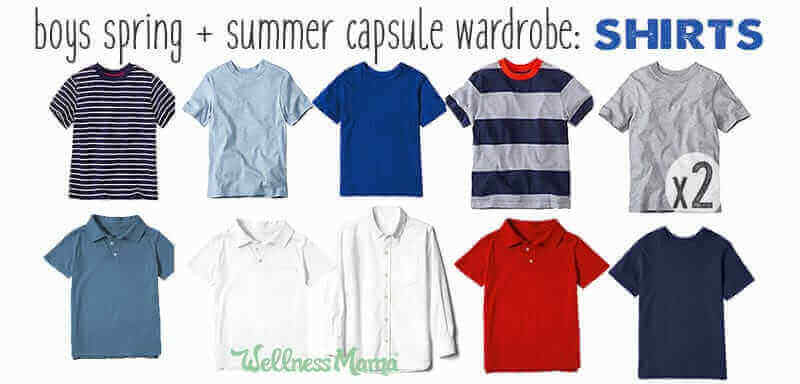 Boys spring and summer capsule wardrobe- shirts