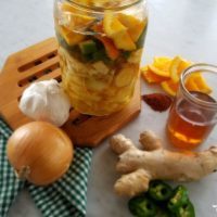 Fire Cider natural remedy for colds, flu and sore throat