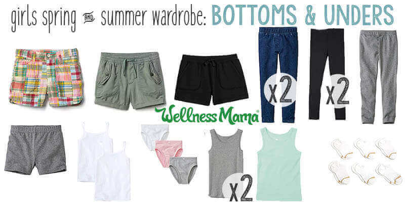 Girls spring and summer wardrobe bottoms