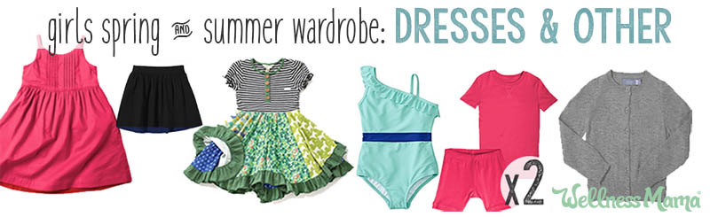 Girls spring and summer wardrobe dresses and accessories
