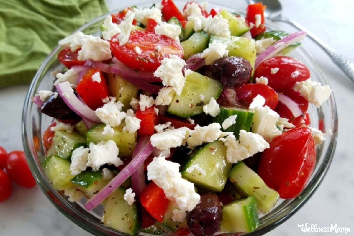 My Massive Fats Greek Salad Recipe | Wellness Mama