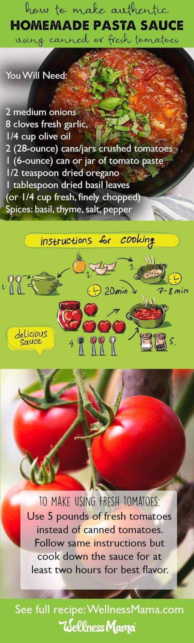 An authentic homemade Italian pasta sauce recipe using fresh tomatoes and herbs.