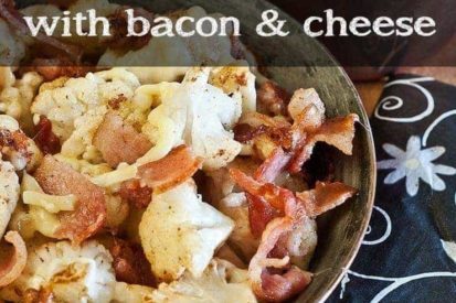 Loaded Cauliflower with bacon and cheese- great alternative to loaded baked potato