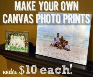 Make your own canvas photo prints for ten dollars