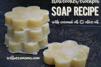 Slowcooker Crockpot Basic Soap Recipe with coconut oil and olive oil