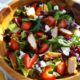 strawberry salad with baby greens