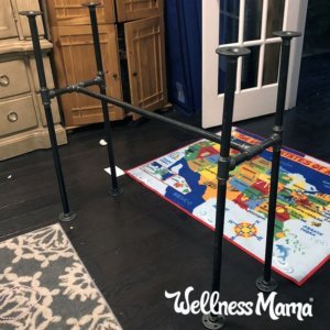The frame for a coffee station table- wellness mama