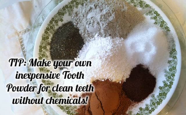 make your own inexpensive tooth powder for clean teeth without chemicals