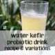 Water Kefir Probiotic Drink and Variations
