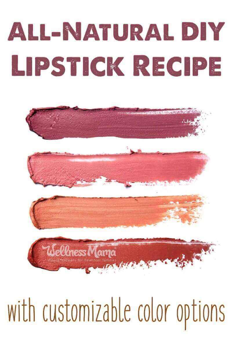 This natural homemade lipstick recipe is an easy alternative to commercial versions that contain harmful chemicals. Made with all natural ingredients.