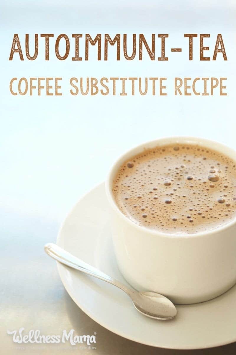 This autoimmune-safe herbal coffee substitute recipe uses herbal tea and natural sources of protein and healthy fats for an energy boost without caffeine.