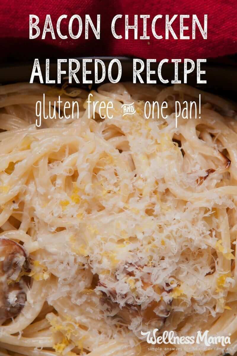 A go-to recipe for busy nights. This bacon chicken alfredo is simple to make with basic ingredients and comes together in one pan in under half an hour!