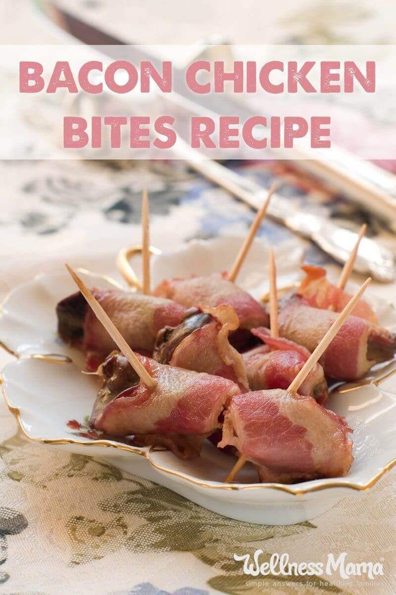 These bacon chicken bites are an easy recipe that is quick to prepare to bring to parties and potlucks (or enjoy at home).