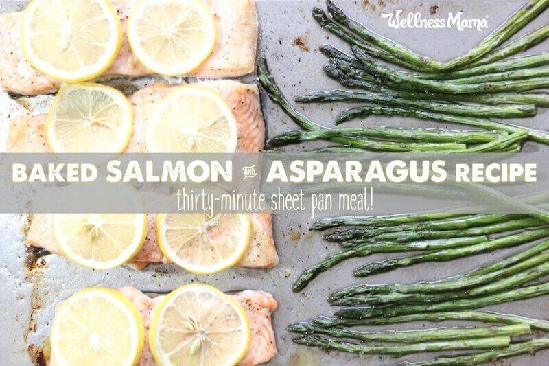 Baked salmon and asparagus sheet pan recipe