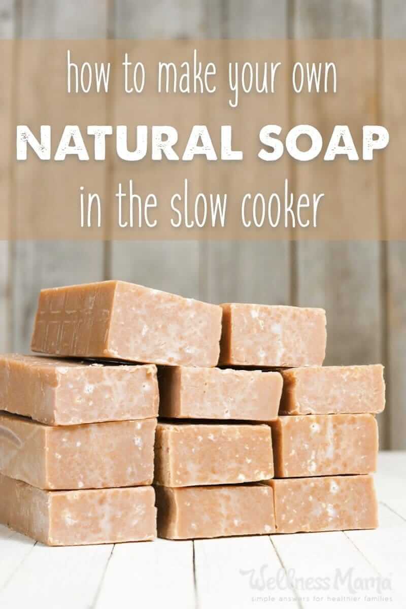 This basic soap recipe uses coconut oil and olive oil and is made in a crockpot or slowcooker. A simple and moisturizing recipe you can make at home!