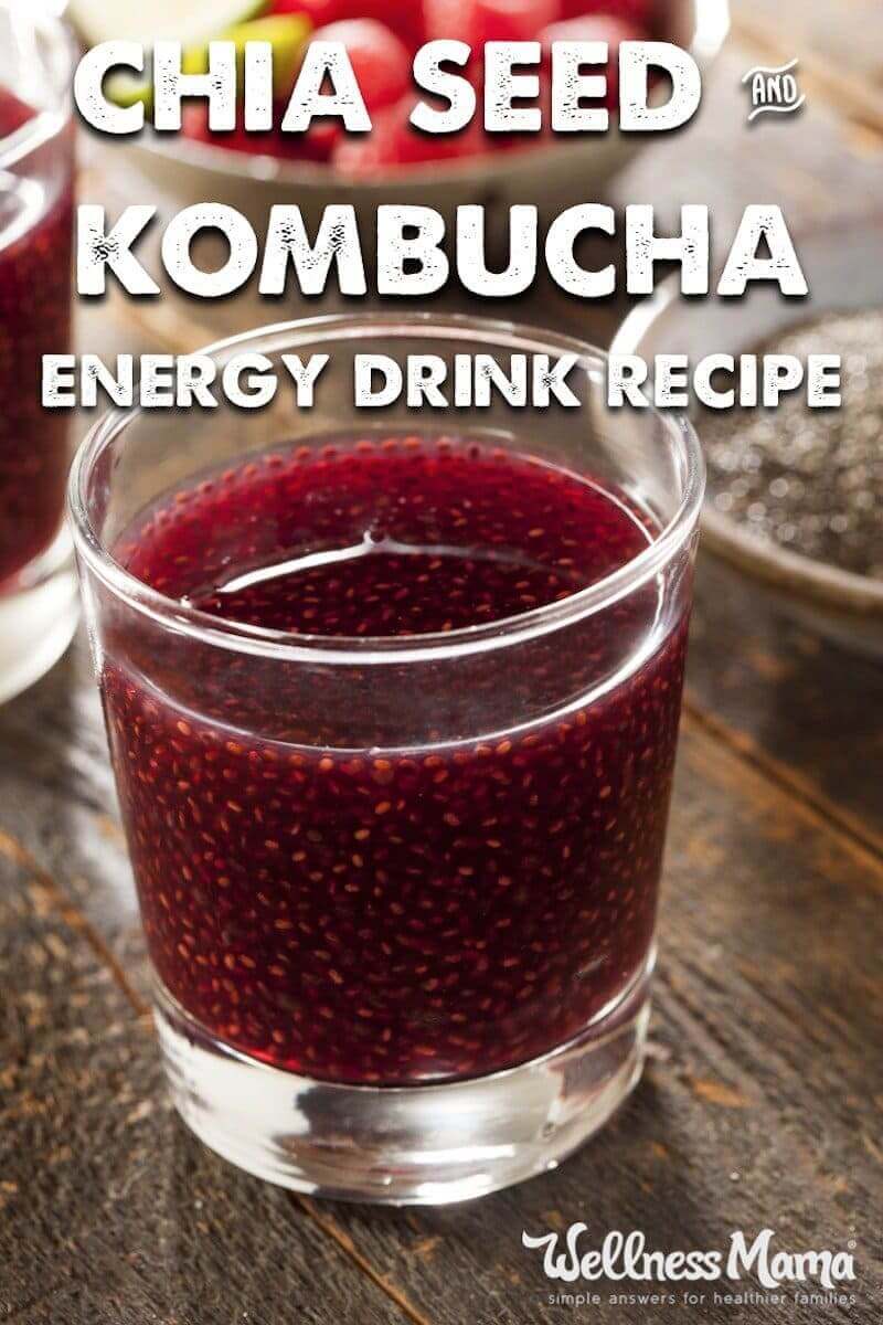 This chia seed kombucha mixture provides a big energy boost, a lot of nutrients and vitamins and great taste!