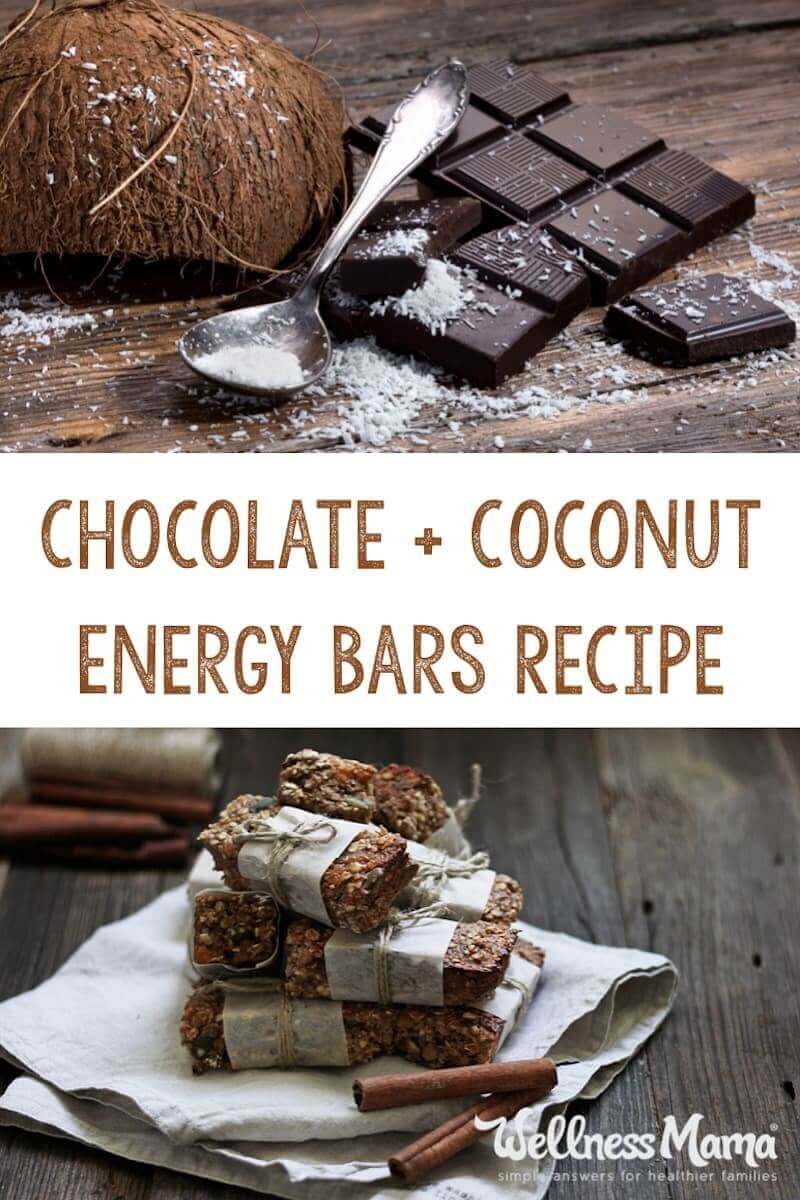 These homemade energy bars are packed with chocolate, coconut oil and shredded coconut for a healthy and delicious treat. Kid-approved!