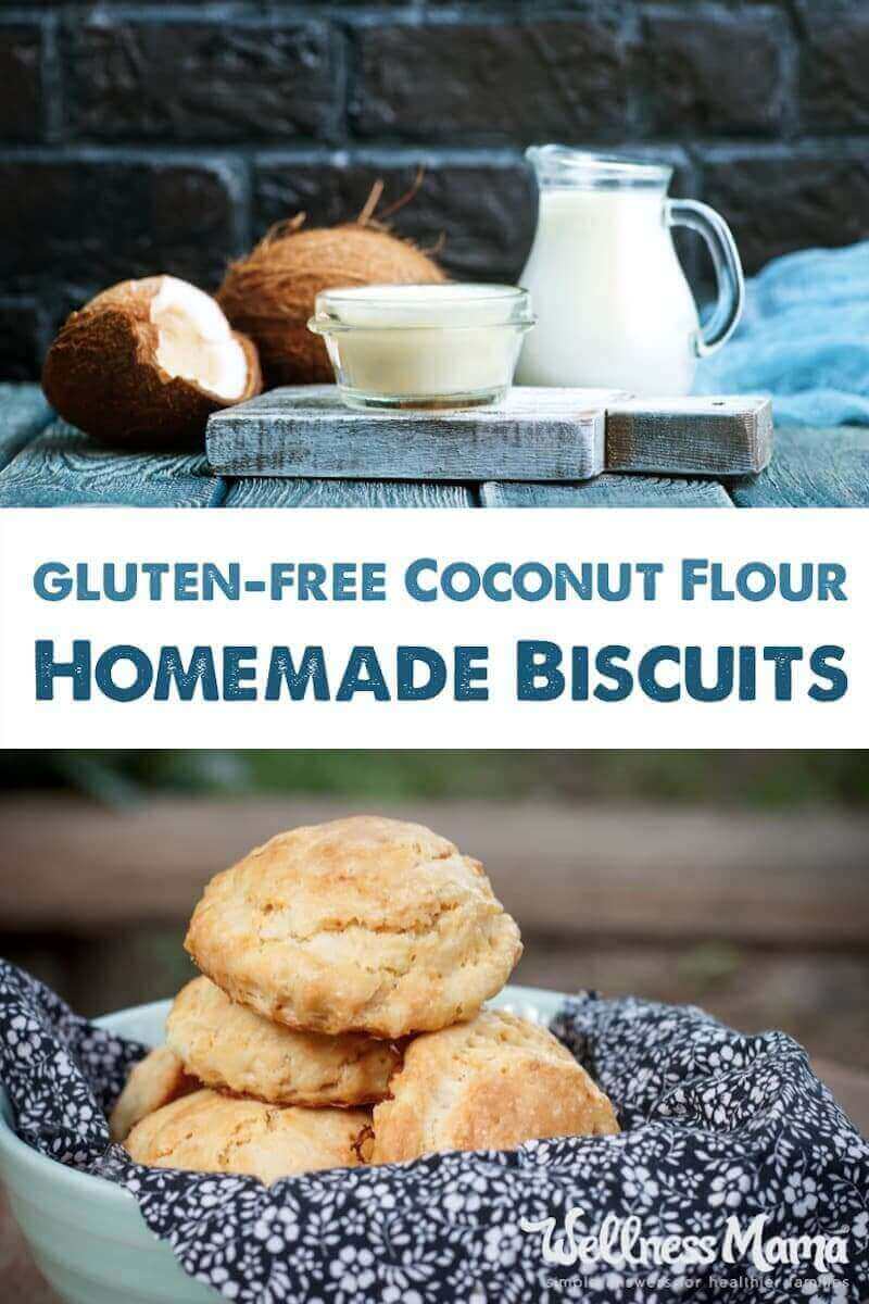 Coconut Flour biscuits made with eggs, coconut flour and coconut oil or butter for a healthy, filling and grain free treat.