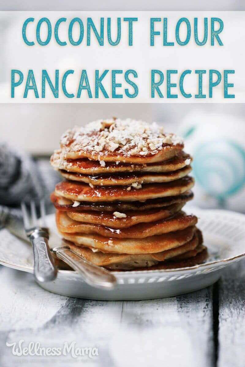 This coconut flour pancakes recipe is made with coconut flour and eggs for a healthy and filling breakfast that is grain free.