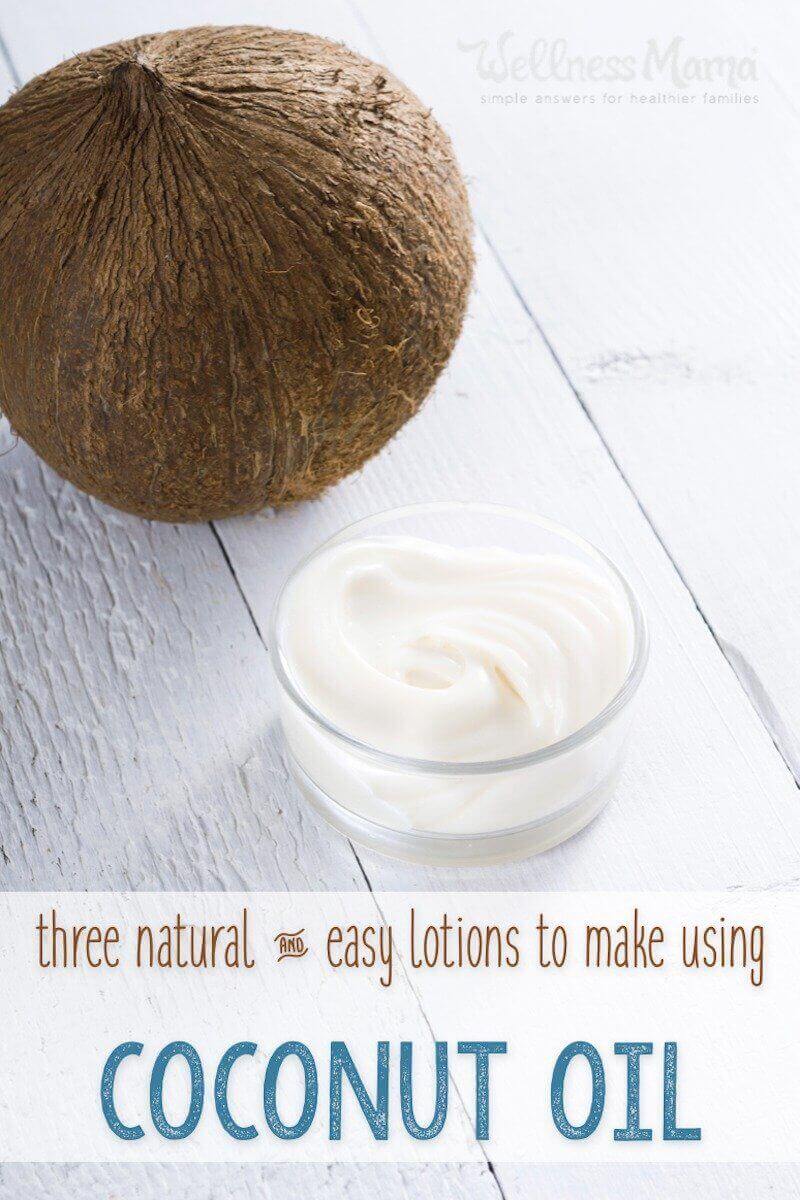 These three coconut oil lotion recipes are my favorites: coconut oil lotion bars, magnesium body butter and moisturizing lotion.