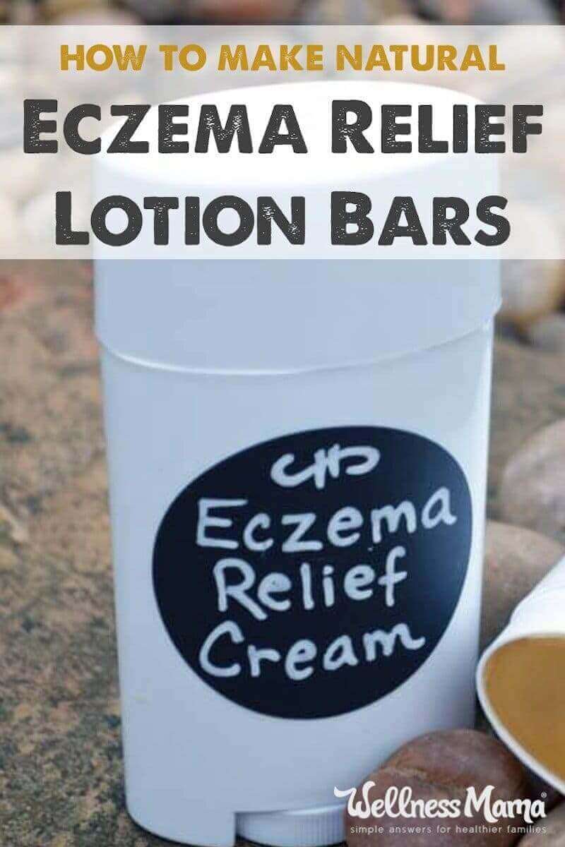 These eczema relief lotion bars combine nourishing mango butter with fermented cod liver oil and beeswax to coat and protect skin so it can heal.
