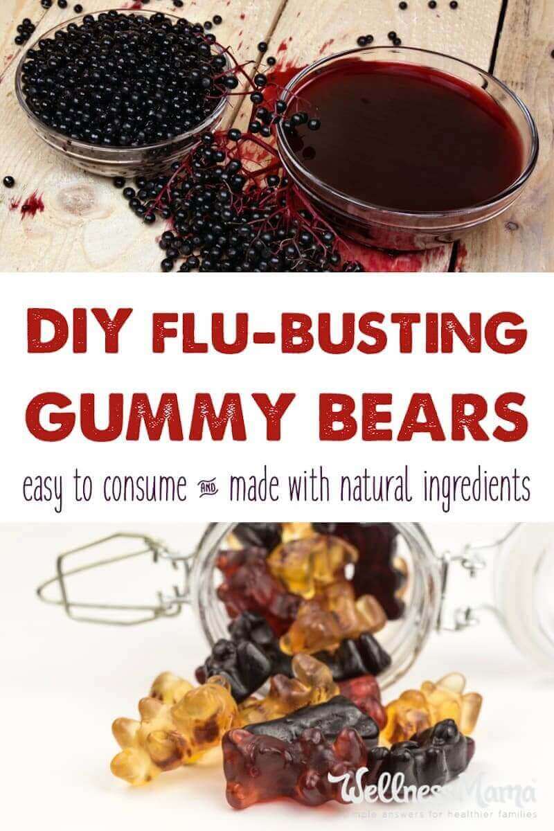 This Flu Busting gummy bears recipe is made with homemade elderberry syrup and gelatin for an immune boosting, gut healthy treat for kids of all ages!