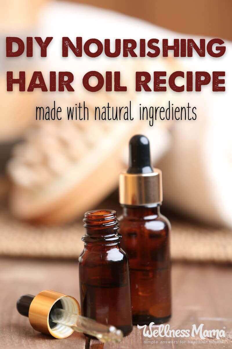 This hair oil uses olive oil and coconut oil with honey to add moisture and epsom salts for a magnesium boost. This creates a moisturizing conditioner for the hair.