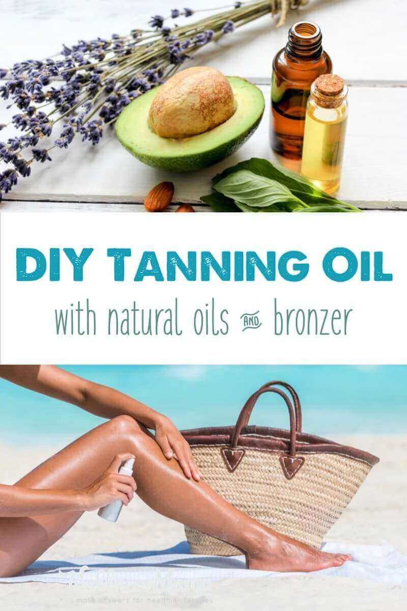 This natural tanning oil uses oils with a natural SPF like olive, avocado, raspberry seed and carrot seed with natural bronzers.
