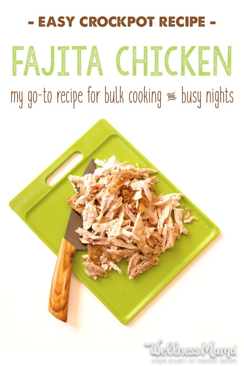This fajita chicken recipe is really easy to make in the slow cooker. It is kid approved and reheats well for easy meals on the go.