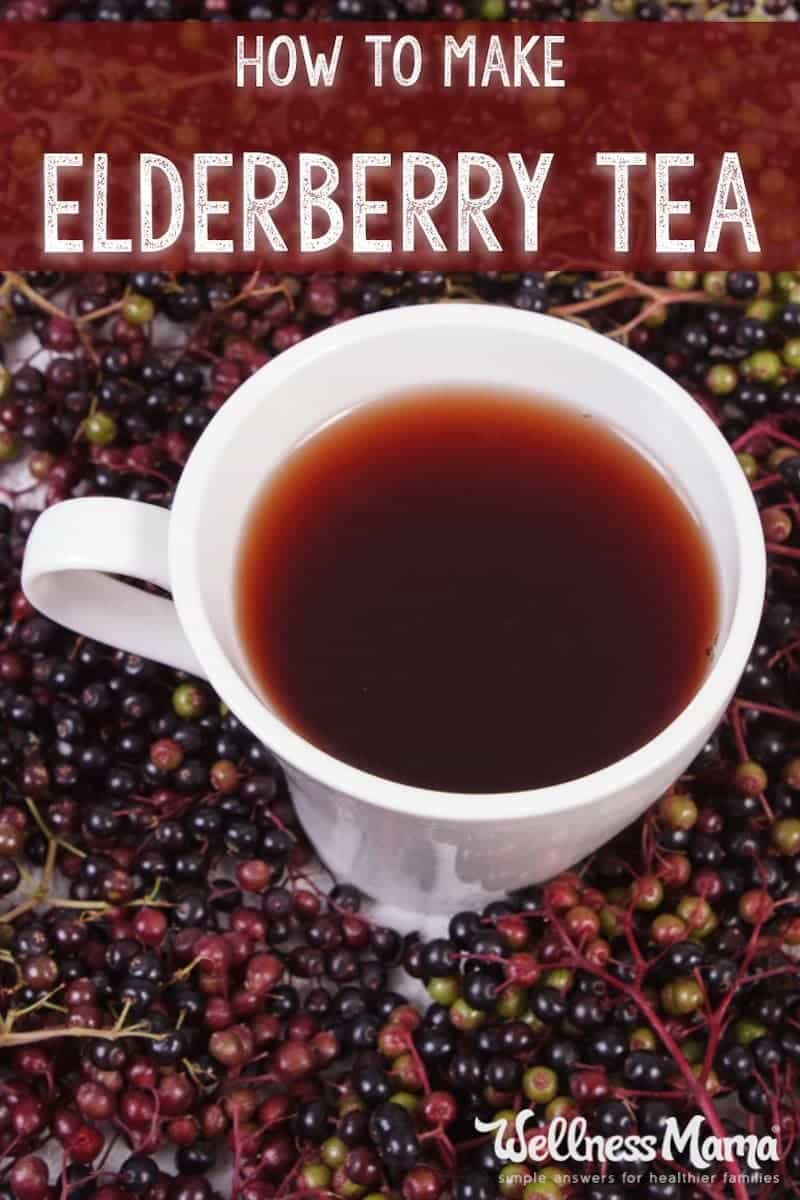 Elderberry tea combines immune boosting elderberries with cinnamon, turmeric and honey (optional) for a delicious and healthy tea.