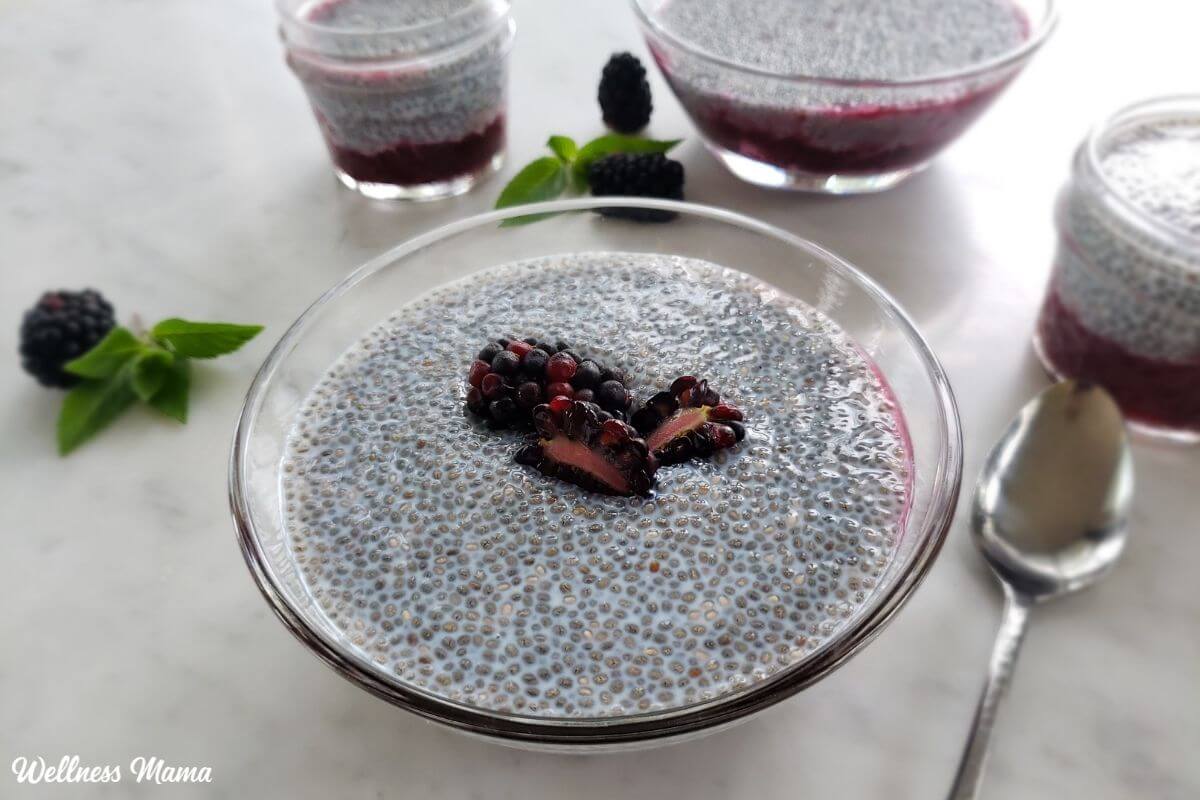 Peanut Butter Chia Seed Pudding With Blackberry Jam