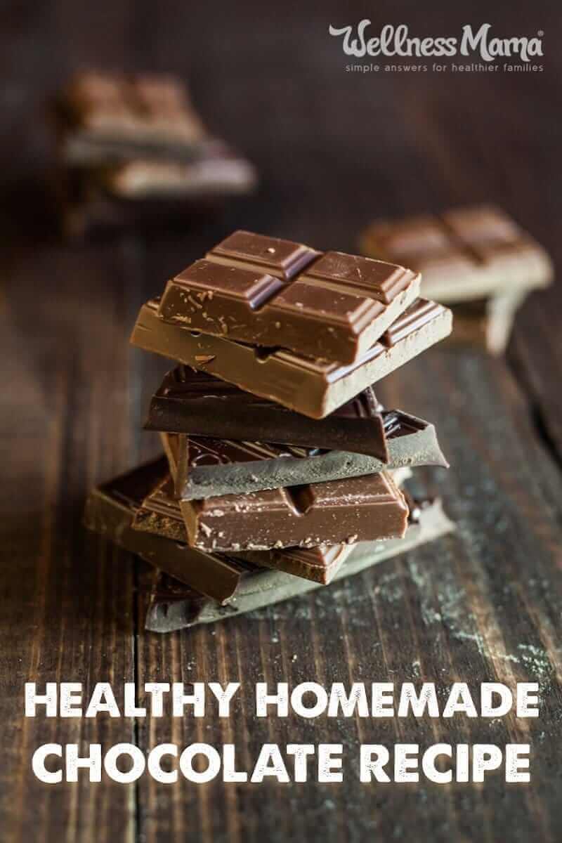 This healthy homemade chocolate recipe is easy to make and healthy. It uses honey instead of sugar with cocoa butter and is GAPS, paleo and primal approved!