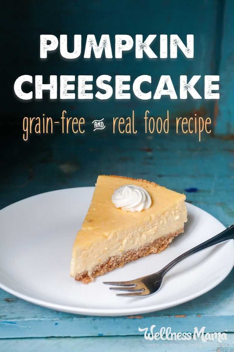 A healthy pumpkin cheesecake with no sugar and minimal sweetener- it highlights the natural flavor of pumpkin with the aroma of fall spices.