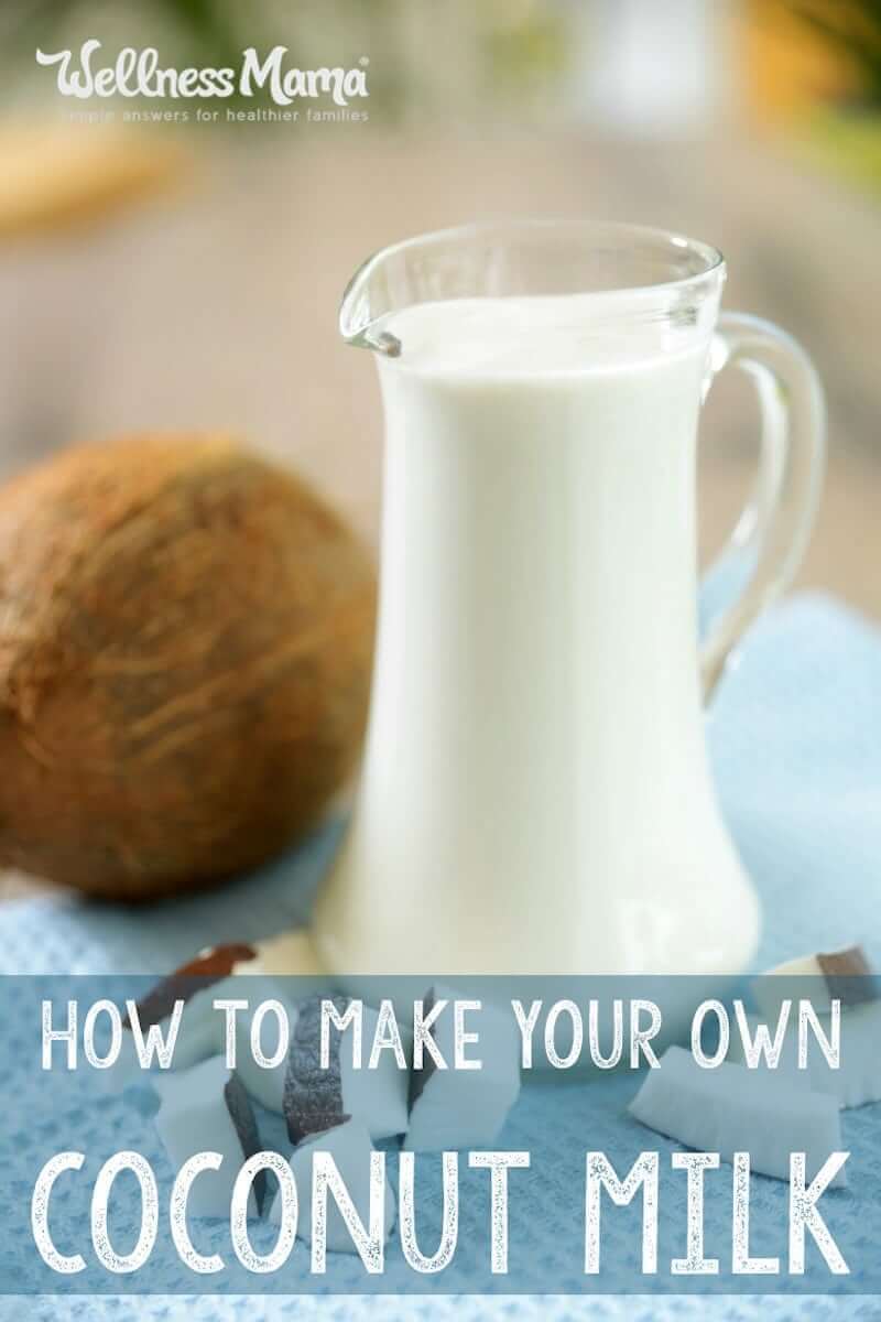 Make your own homemade coconut milk with only shredded coconut and water for a simple, inexpensive and healthy drink.
