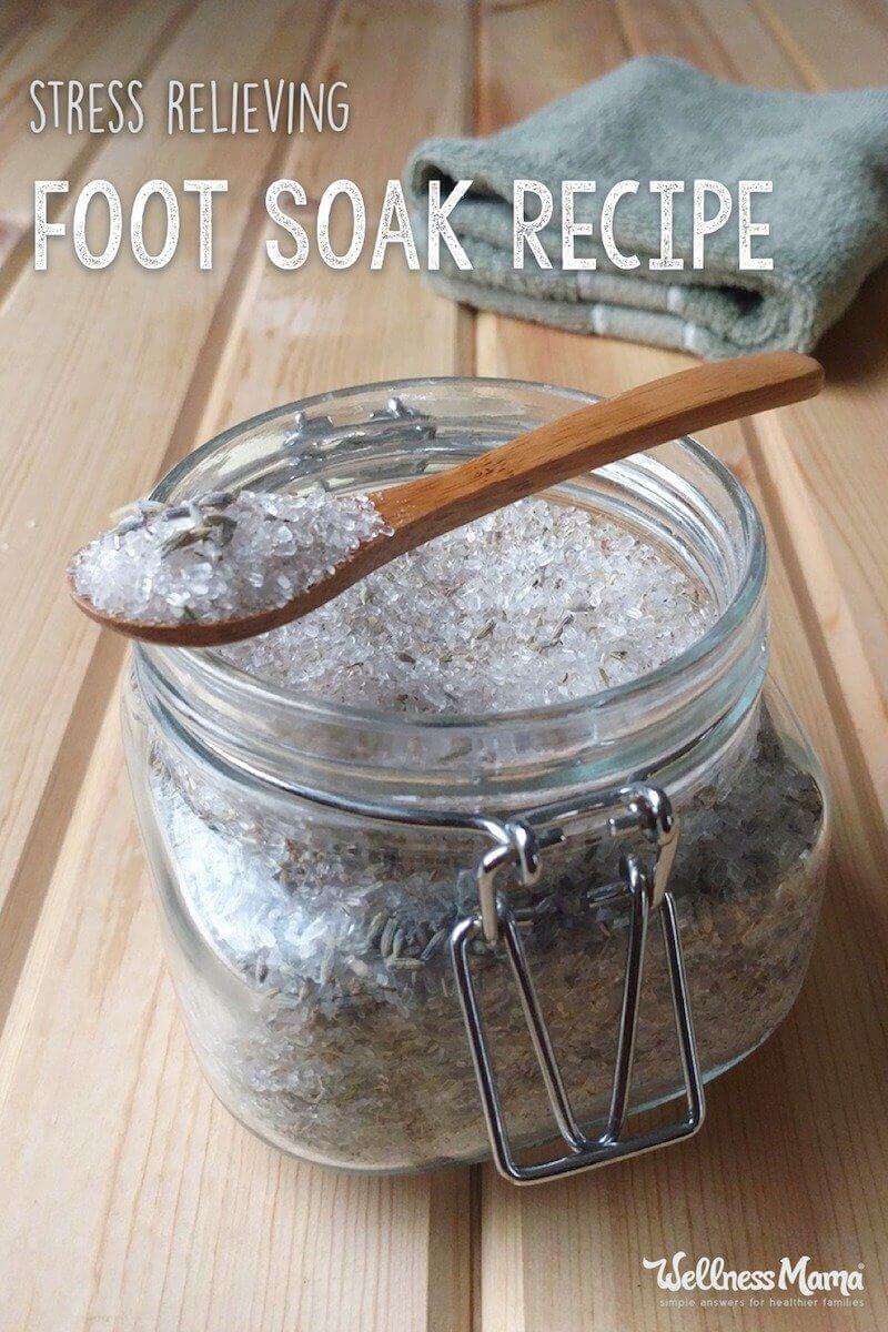An easy and natural way to make a stress relieving foot soak.