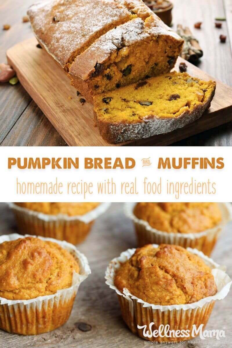 These healthy and grain free pumpkin bread muffins are made with coconut flour and pumpkin for a healthy and delicious treat.