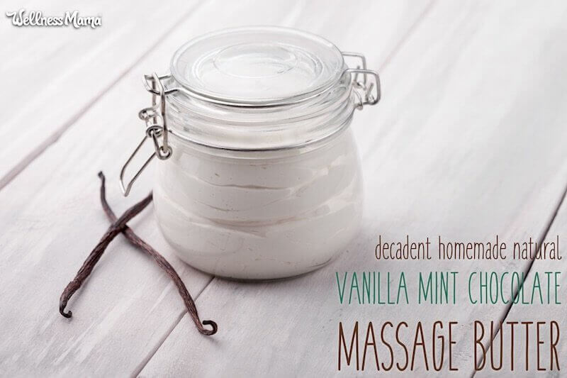 Homemade vanilla mint chocolate massage butter