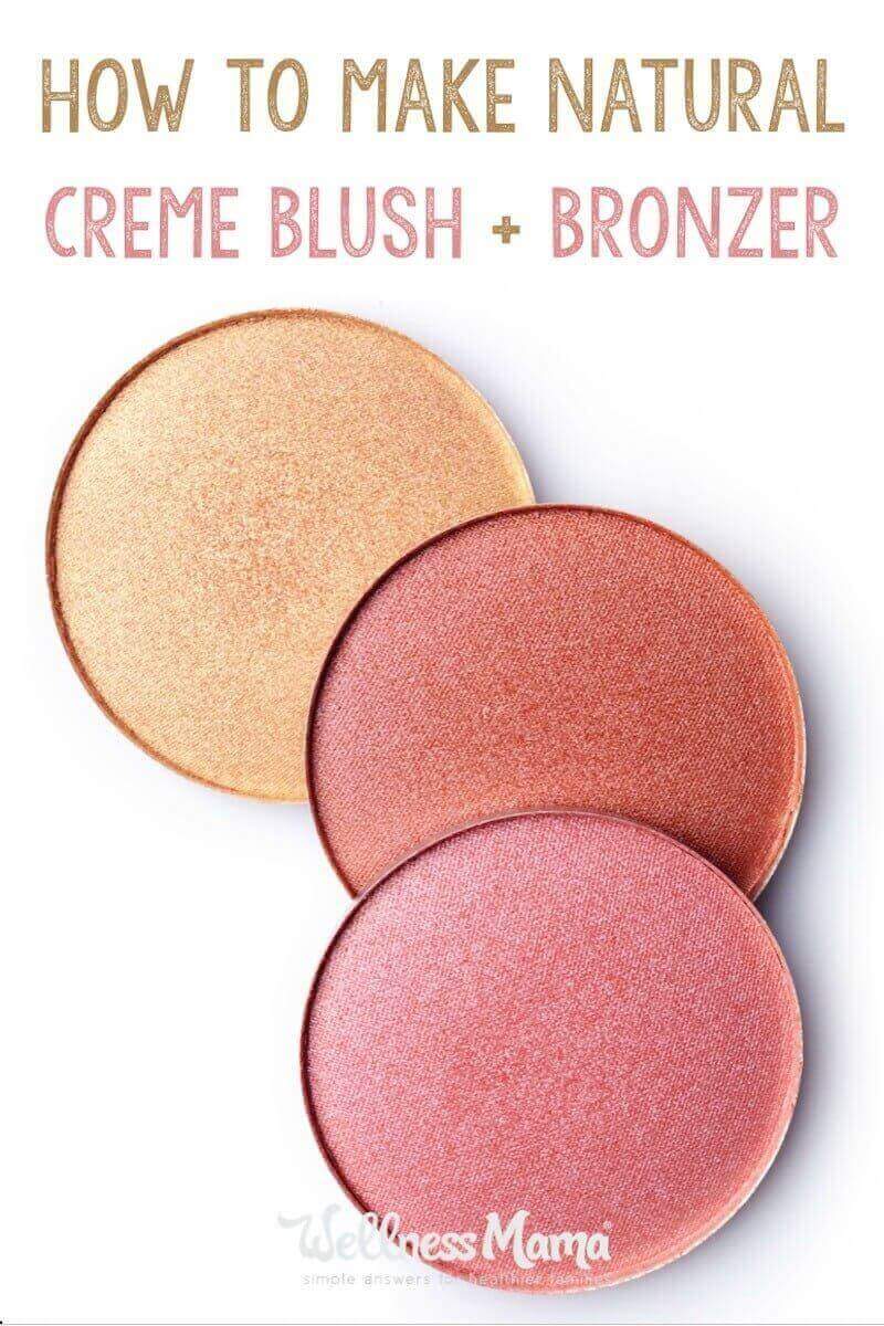 Make your own natural creme blush or bronzer with this simple recipe using lotion made from shea butter and aloe plus minerals and natural colors.