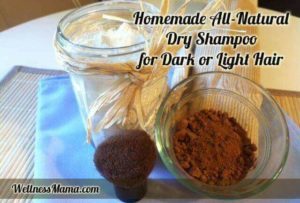 how to make natural dry shampoo for light or dark hair