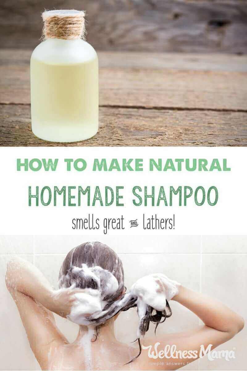 This homemade shampoo is all natural and has four ingredients (or less depending on hair type) that cleans hair naturally without stripping natural oils.