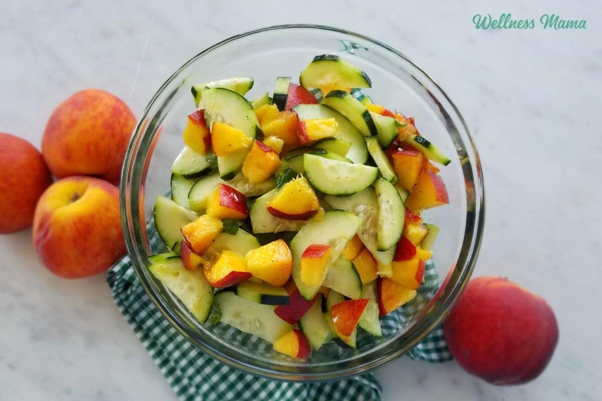 Peach Cucumber Salad Recipe with Basil Vinaigrette