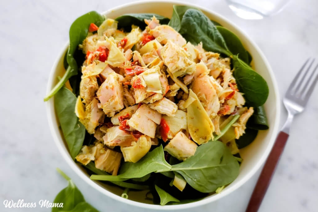 Pesto Chicken Salad With SunDried Tomatoes Recipe Wellness Mama