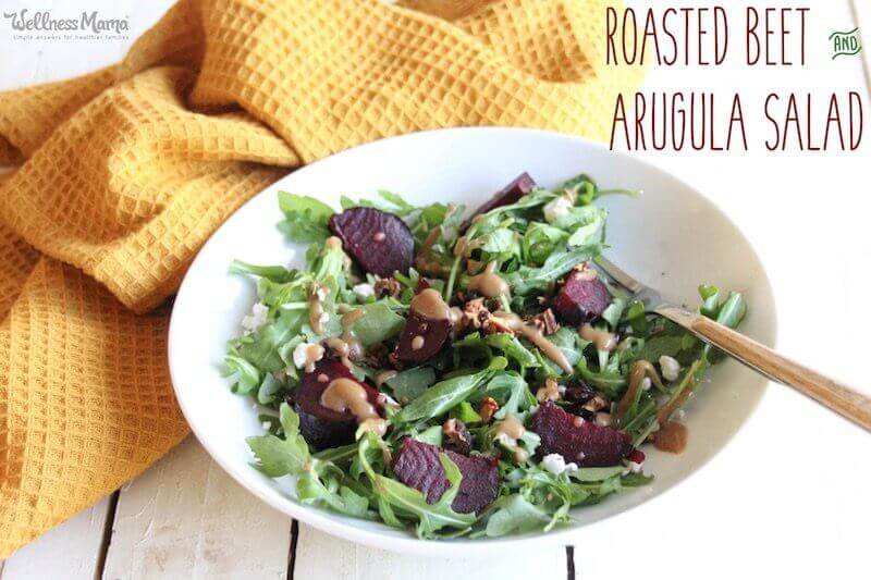 Roasted beet and arugula salad