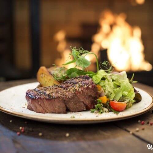 steak dinner on plate