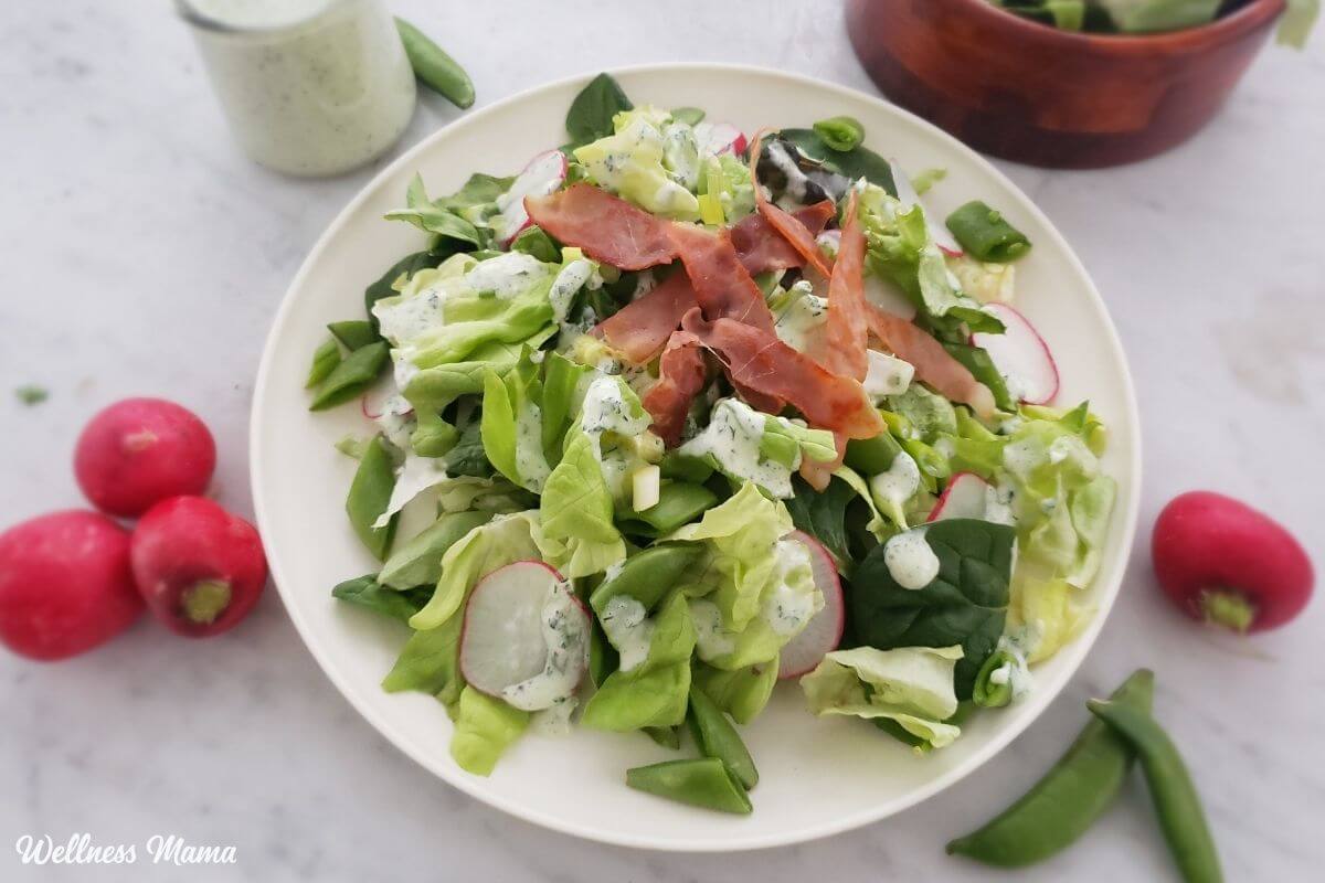 Spring Greens Salad With Crispy Prosciutto