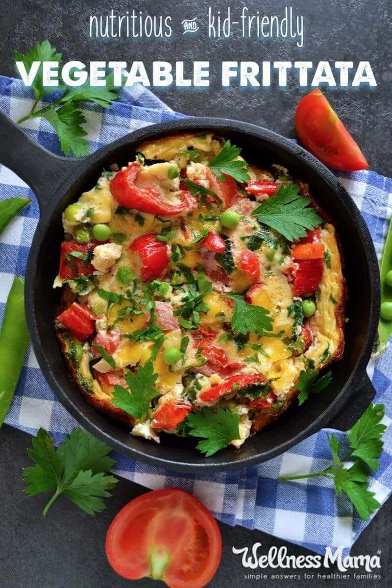 A healthy vegetable frittata recipe that can be easily customized to your favorite meats, vegetables, and add-ins to easily use up leftovers!